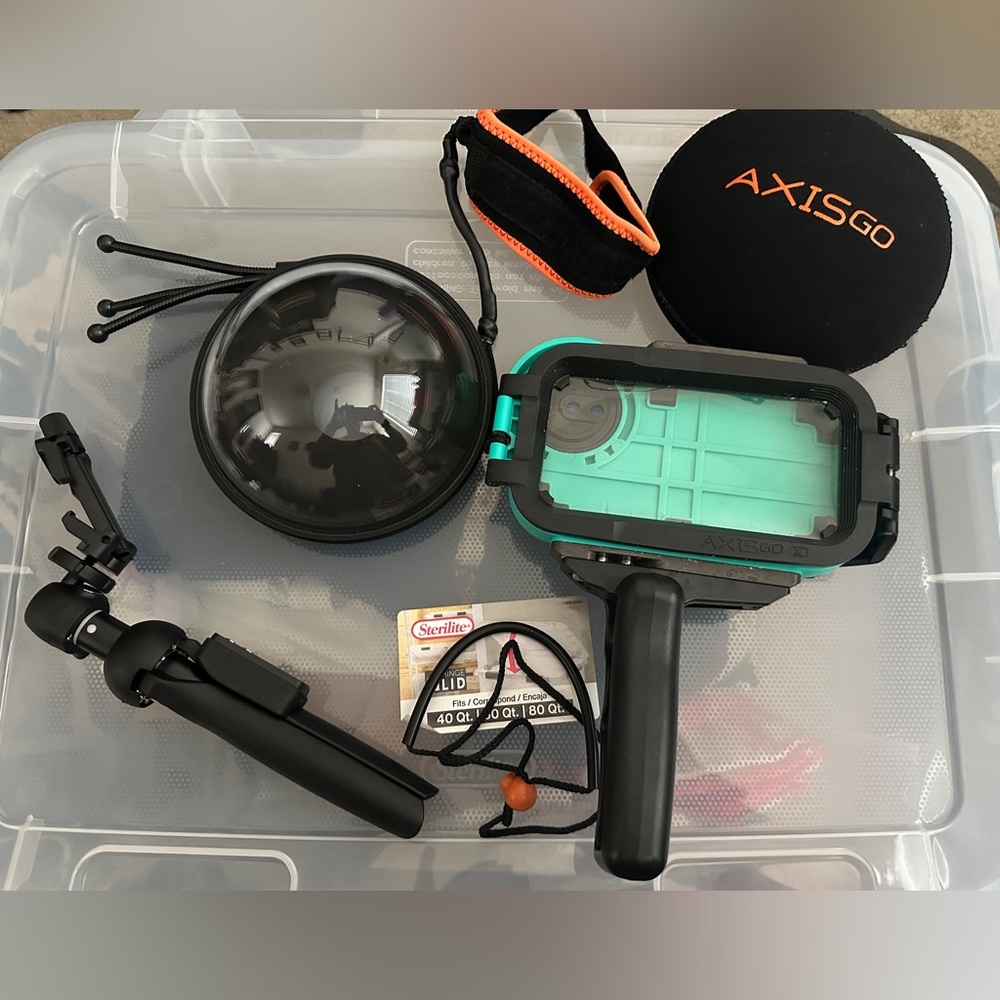 AquaTech Aqua and Black AxisGO Underwater Camera Housing